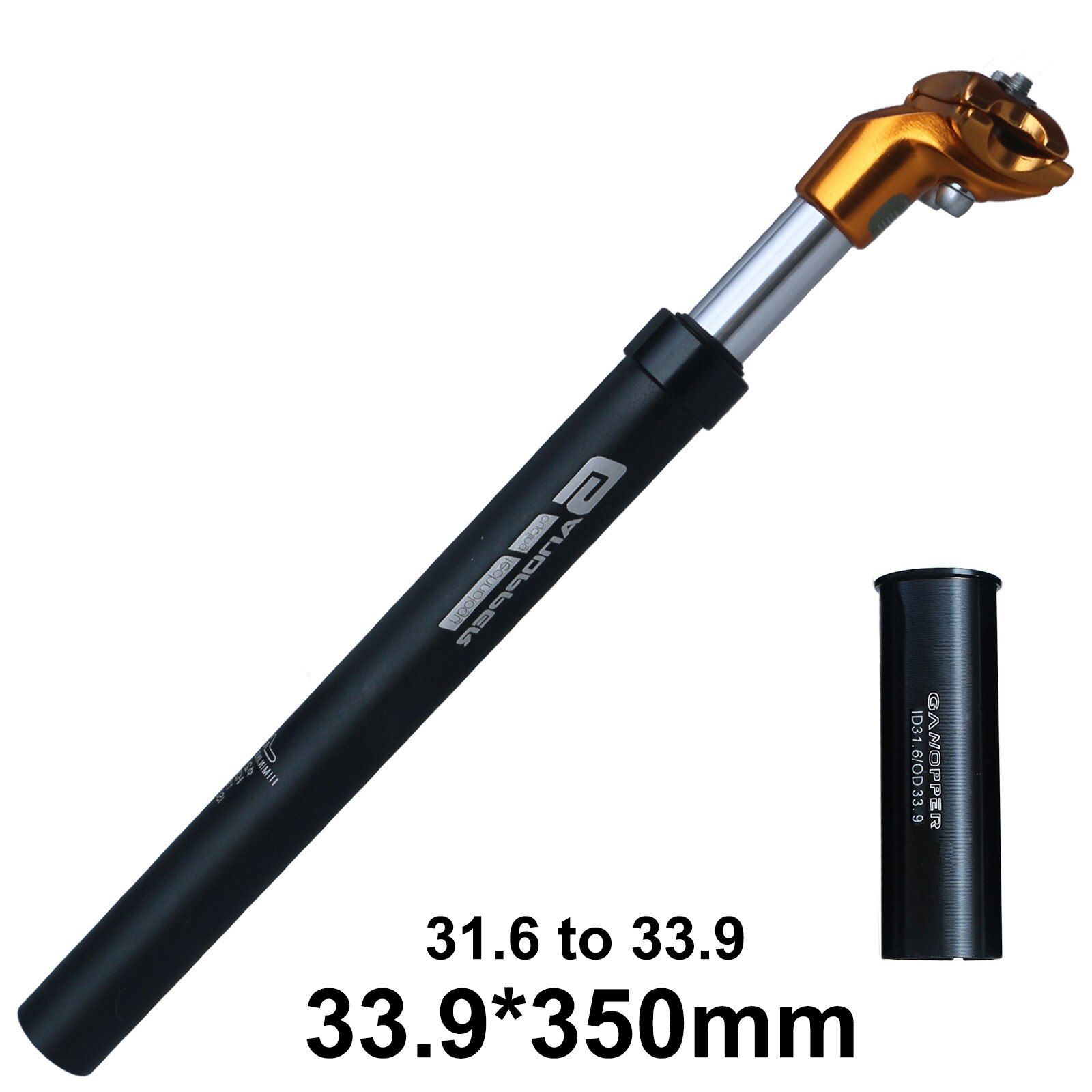 27,2 30,9 31,6 33,9 Rennrad Suspension Dämpfung Sattelstütze MTB stoßdämpfer Fahrrad Sattelstütze Shockstop Rohr mit Adapter Shim: Gold Head 33.9