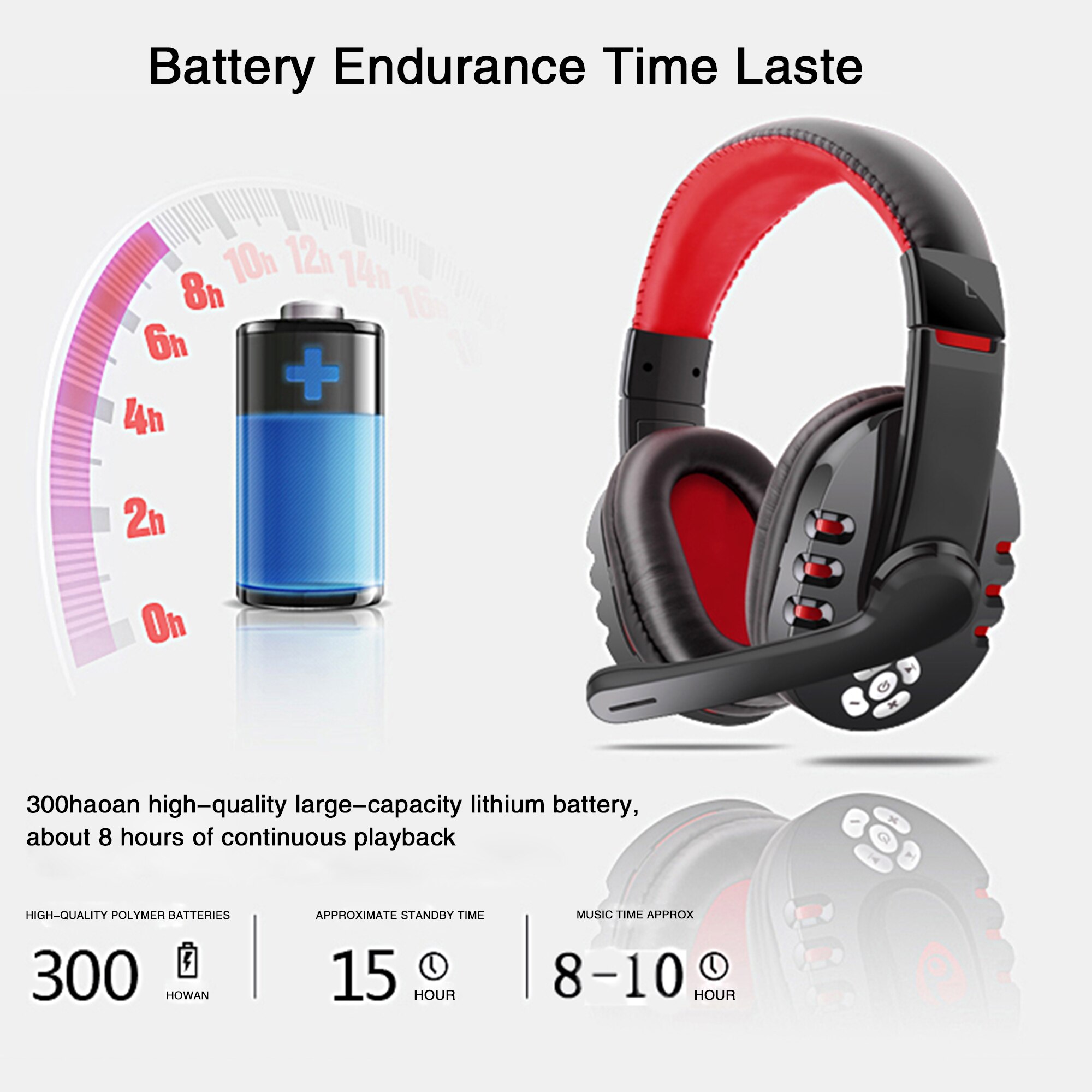 V8-1 Wireless Headphones Bluetooth Headset Foldable Stereo Gaming Earphones With Microphone Gaming Voice For PC Laptop Computer