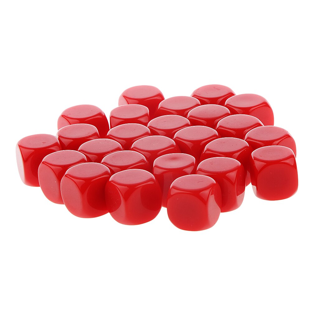 Conjunto de dados de 6 lados, 25 peças, d6, d &amp; d, trpg, jogo de personagem, jogos de festa, cubos de contagem: Red