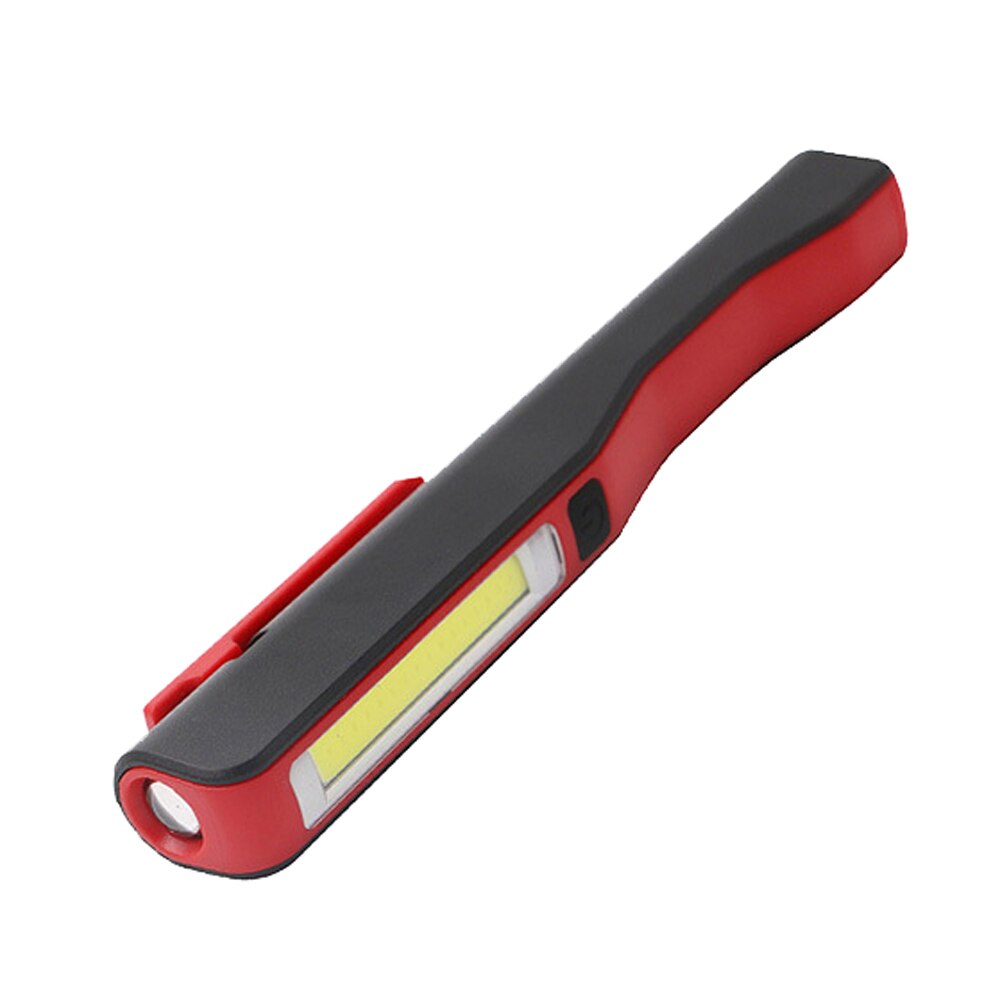 50% SALES!Portable Pen Shape COB LED Flashlight USB Rechargeable Magnetic Work Light Lamp: Red