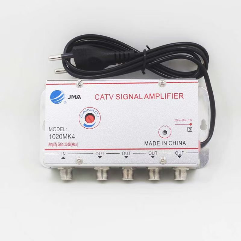 4-Wege-CATV-Splitter-Verstärker, 20 dB, digitale TV-Antenne, Signalverstärker, Heim-TV-Ausrüstung, 45 MHz bis 860 MHz, EU-Stecker, 220 V