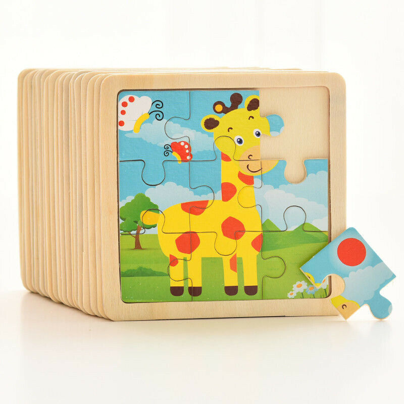 17 stili Animali di Legno Di Puzzle di Sviluppo di Apprendimento di Figura di Colore Del Bambino Del Bambino Bambini Bambino Giocattolo Educativo di Puzzle Di Cartone Animato