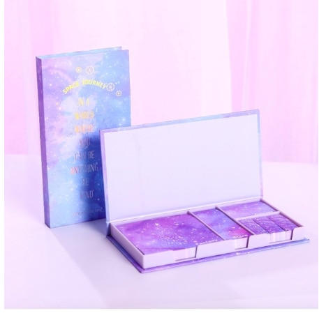 Bloc de notas con dibujos animados, Bloc de notas adhesivas de flores bonitas, almohadillas de escritura multiplegables, etiqueta de , papelería Kawaii, material escolar: 8