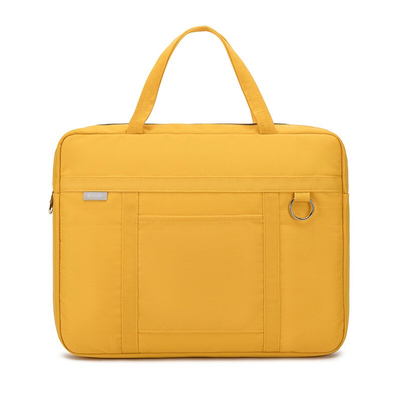 High Capacity Business Briefcase Simple Document Organize Storage Bag Water Proof A4 File Handbag Accessories Supplies: Yellow