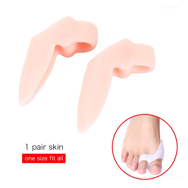 1 Paar Zachte Bunion Protector Toe Straightener Siliconen Teen Separator Corrector Duim Voeten Zorg Richter Hallux Valgus: 1Pair A2 Skin