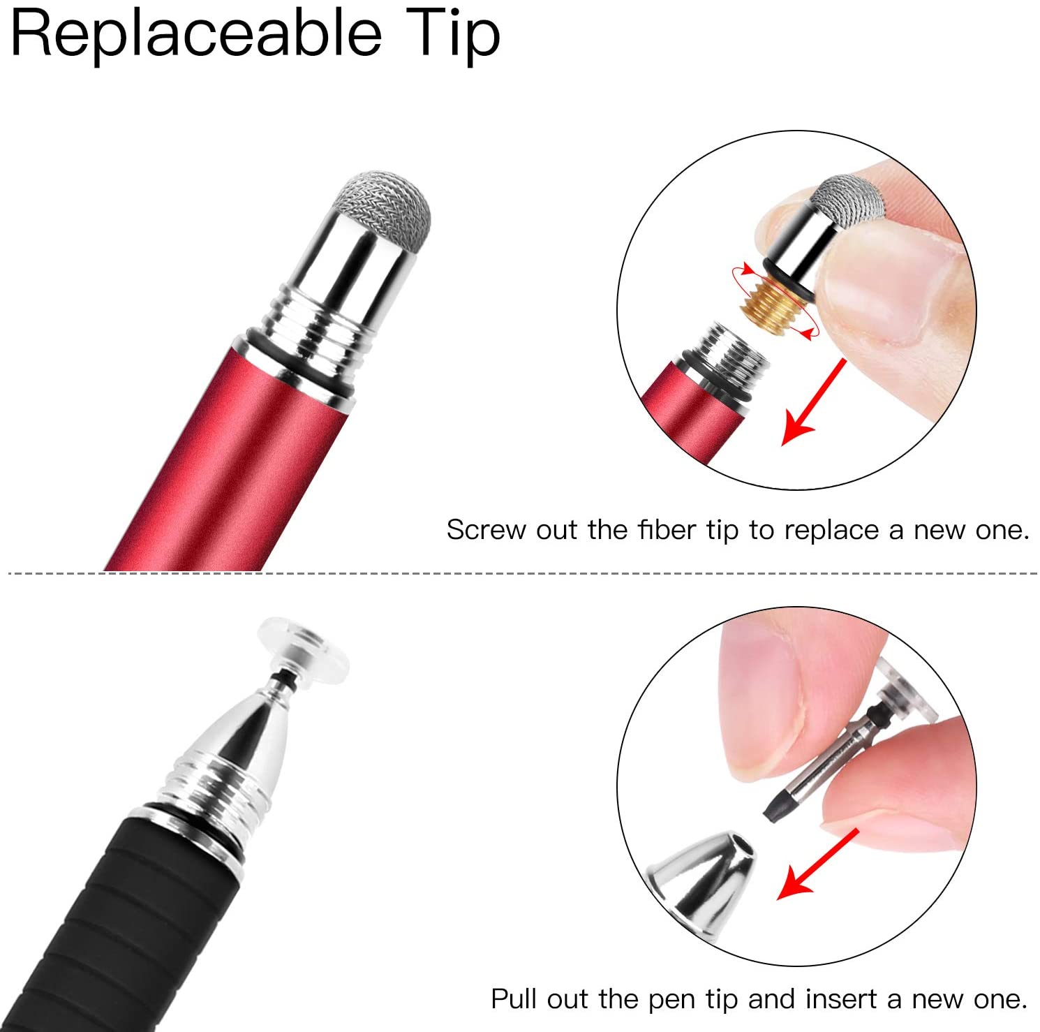 Universal 2 In 1 Fiber Stylus for Phone Tablet Touch Pen Drawing Capacitive Screen Pencil For Smartphone Note Smart Android Pen