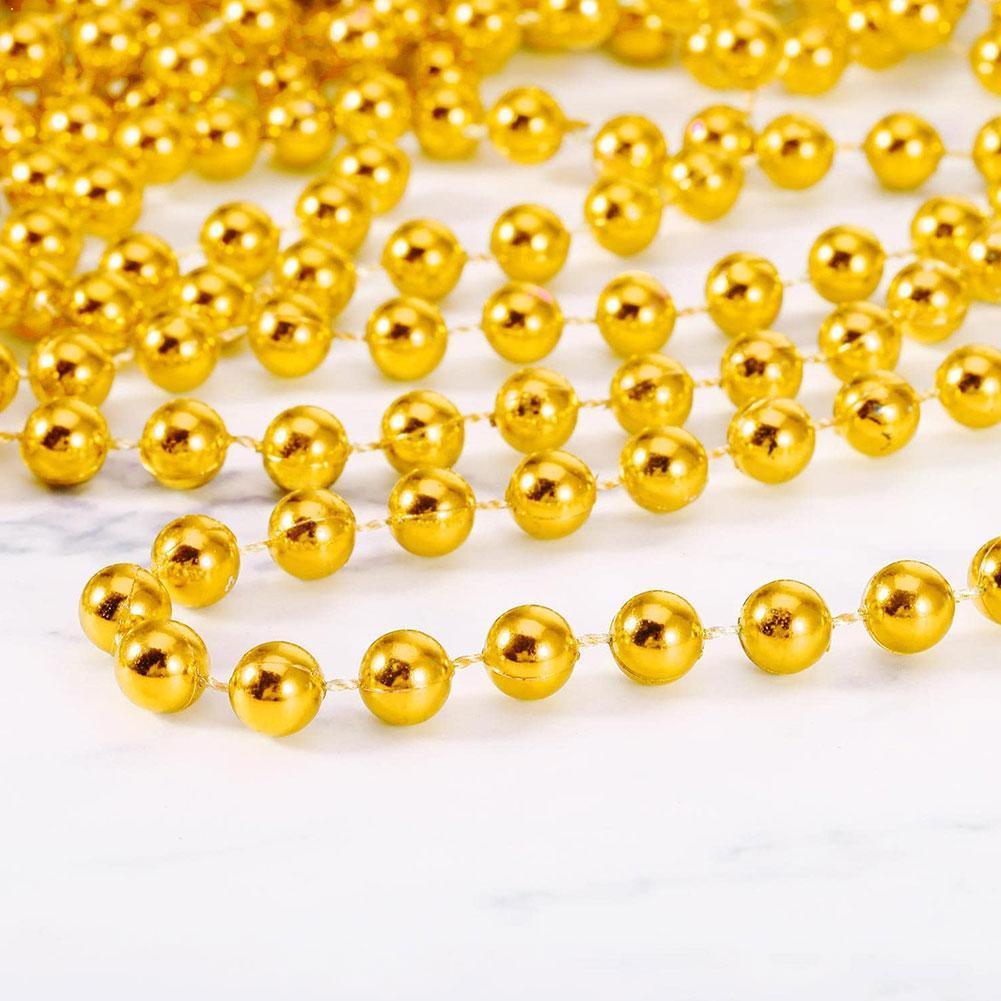 Silver Bead Chain Garland Christmas Tree Decorations Decorations Pearl Beads Christmas Ornament Chain For Home Hanging