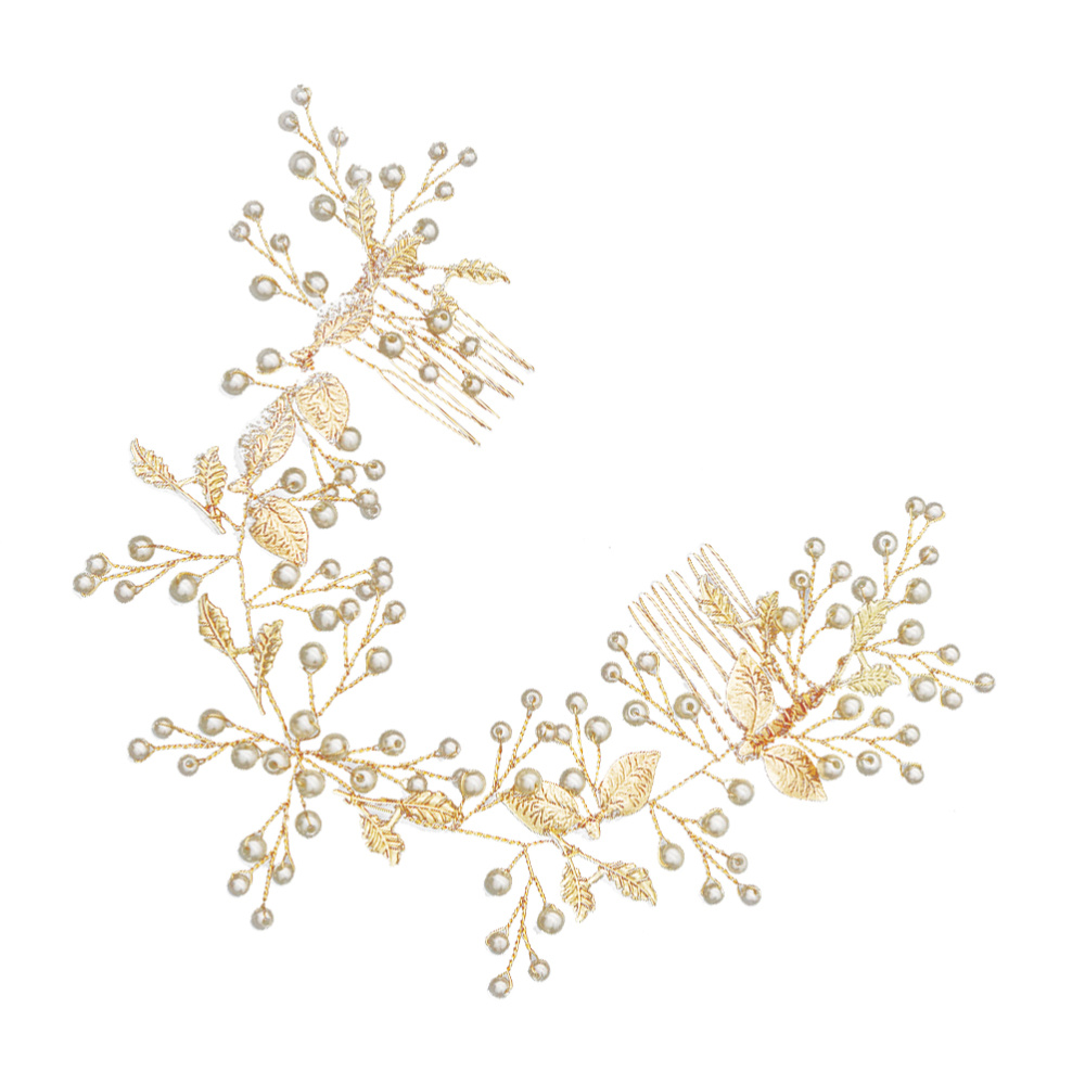 Parel haar kam blad hoofdtooi bruids haar ornament bruiloft foto prop