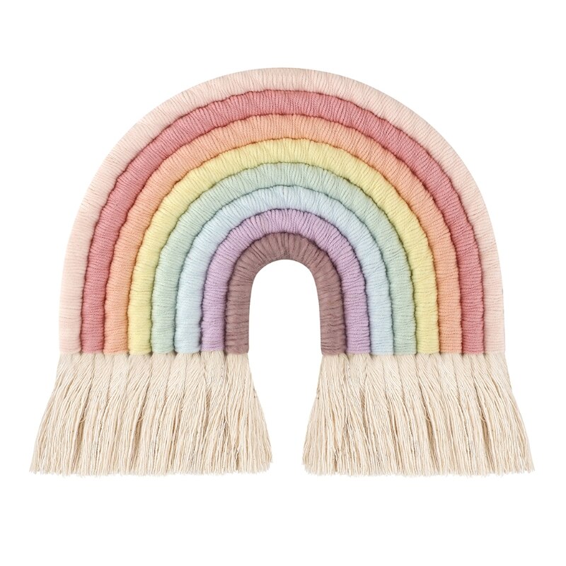 Nodic Stijl 8 Lijnen Hand Geweven Rainbow Macrame Wandtapijt Baby Jongens Baby Meisjes Kids Room Decor Muur Opknoping Decor speelgoed Home Decor: 8 layers-26x18cm