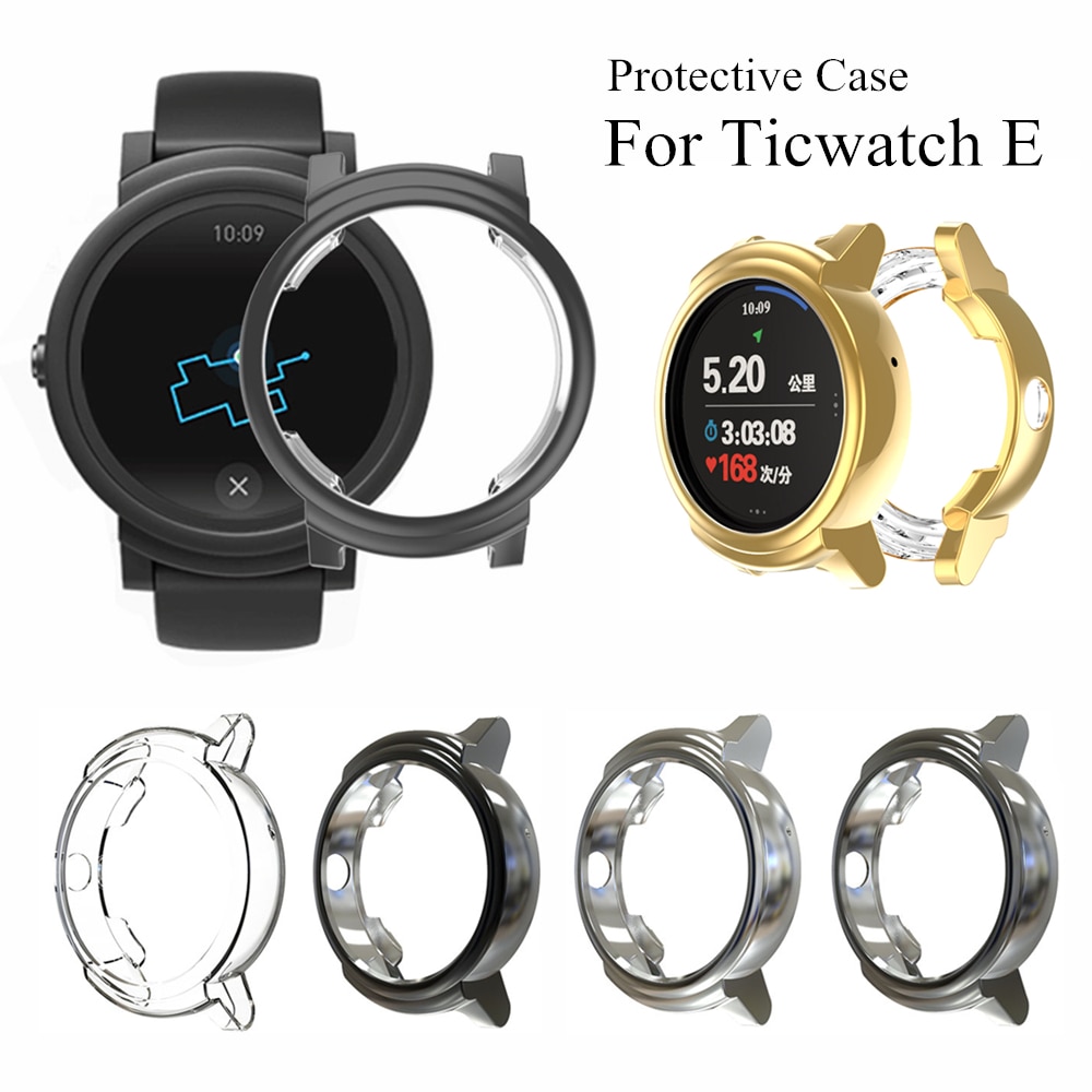 Tpu beskyttende urkasse til ticwatch e smart watch cover ultratynd urbeskytter rammeskal til tic watch e case tilbehør