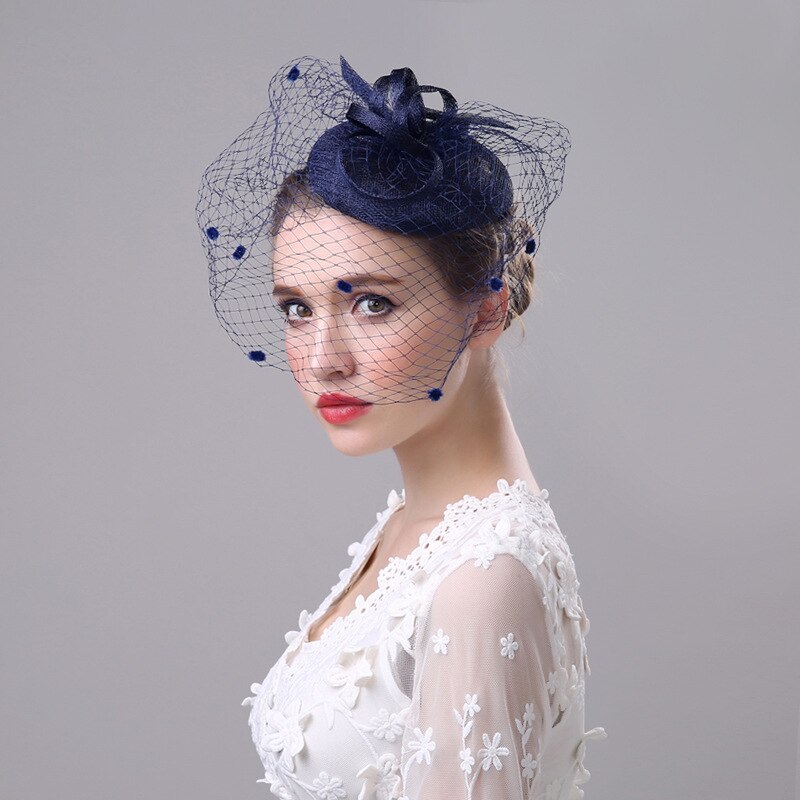Wedding Bridal Hats Fascinator Feather Ma yarn ladies hat Western-style banquet mesh yarn feather headdress