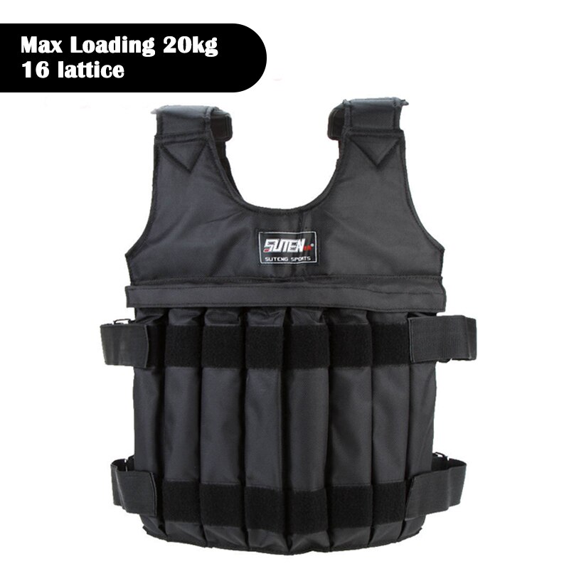 20kg/50kg Pesi Regolabile Carico ponderato veste Gilet per La Boxe Allenamento con i Pesi Allenamento di Sabbia Attrezzature per Il fitness Abbigliamento: 20kg nero
