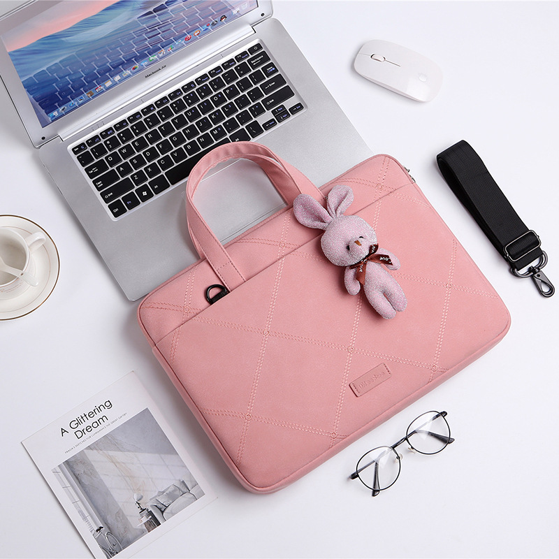 Modische Laptoptasche, Handtasche aus mattiertem Stoff, 13-Zoll-Innenfach, 15,6 Zoll 14 Zoll Einzelschulter