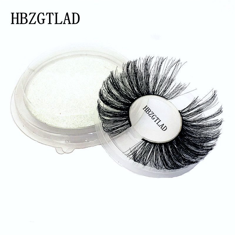 1 Pair 25mm Lashes 6D Faux Mink Hair False Eyelashes Fluffy Wispies Dramatic Long Lashes Handmade Eyelashes Eye Makeup Tool