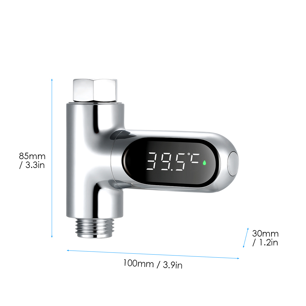 LED Display Water Shower Thermometer Self-Generating Electricity Water Temperature Monitor Energy Smart Meter thermometer