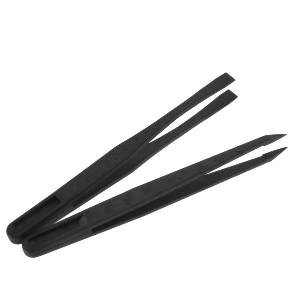 Lot De 2 Pinces à épiler Anti-statiques Plates En Plastique Noir - Longueur 4.5 - Marque Uxcell