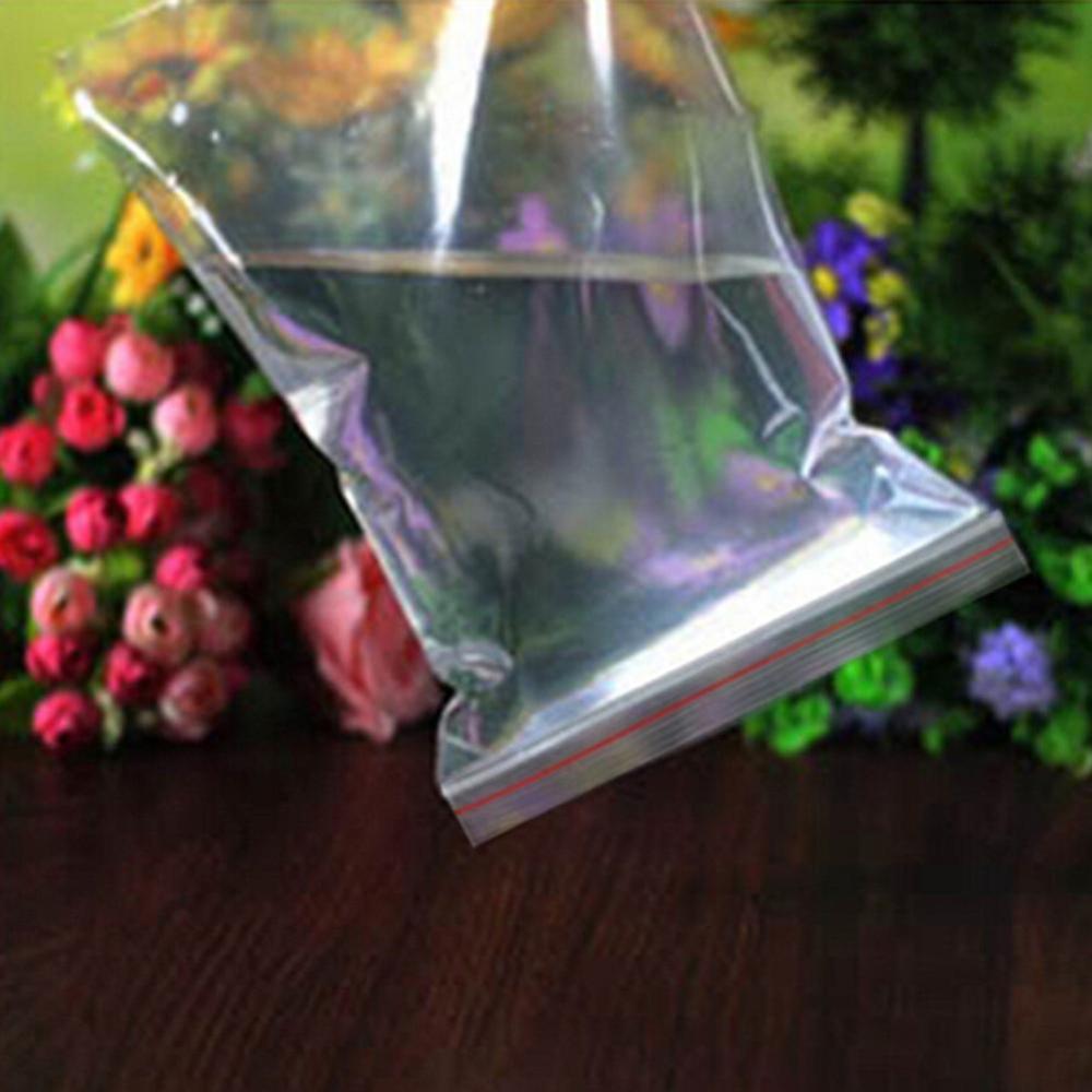 100pcs Clear Resealable Plastic Zip lock Small Home Shop Accessories Thick Seal Bag