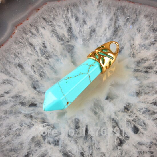 Caldo!!!!! Mix-Quarzo Pietra Corniola Blu Sand Opal Onyx Hexagon Sfaccettato Del Branello Del Pendente 1 PZ