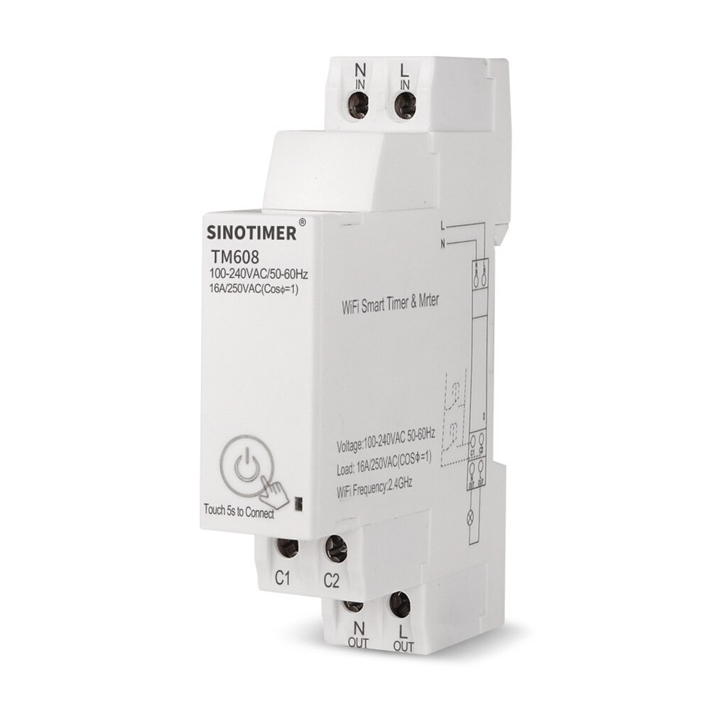 Tm608 energimåler enfaset wattmåler strømforbrug watt energimåler smart elektrisk wifi energimåler 16a 100-240v