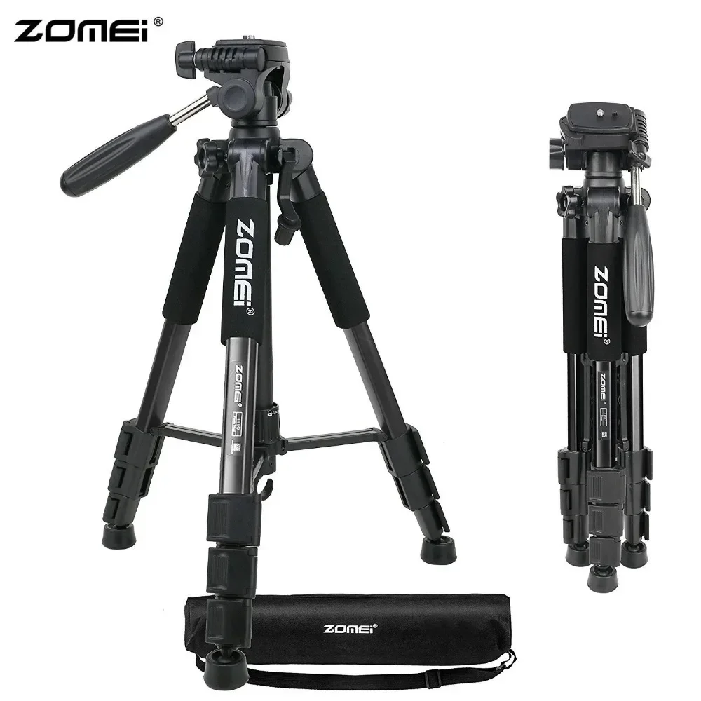 ZOMEI Q111 Portable Travel Tripod Aluminum Alloy Camera Tripod with Pan Head Holder for DSLR Digital Camera Tripod