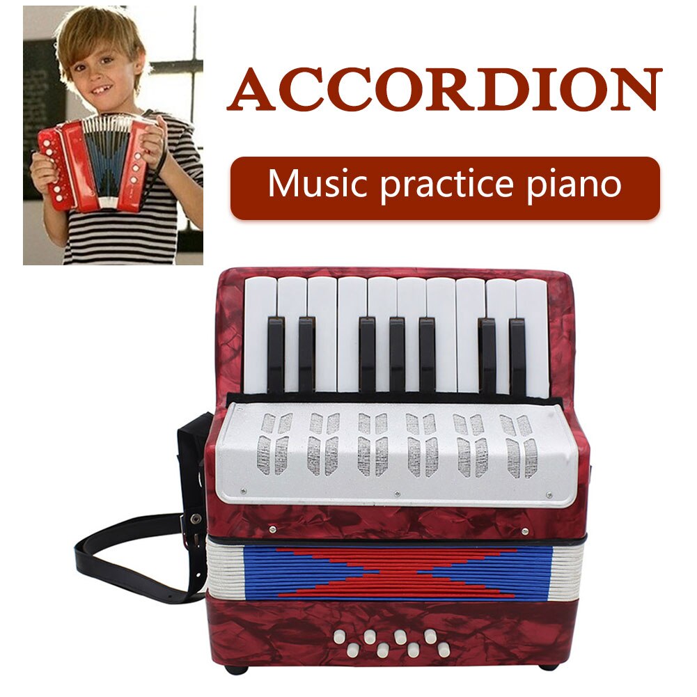 17-Key 8 Bass Small Accordion Educational Musical Instrument Rhythm Band Toys for Beginners Keyboard Instruments