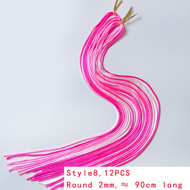 4-30 Uds 90CM gradiente colorido lazo de cuerda para el cabello mujeres sucio trenza cuerda para el cabello Hip Hop diadema niños cinta estilo trenzador: Morado