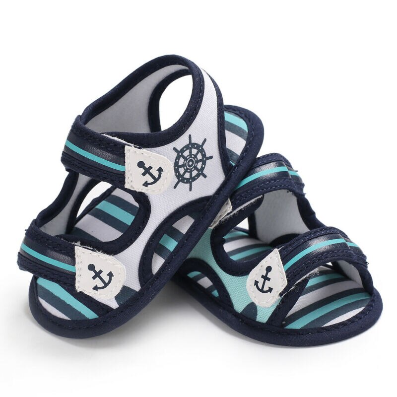 Coole zomerse sandalen voor babyjongens, canvas, zachte zool, peuterschoenen 0-18m