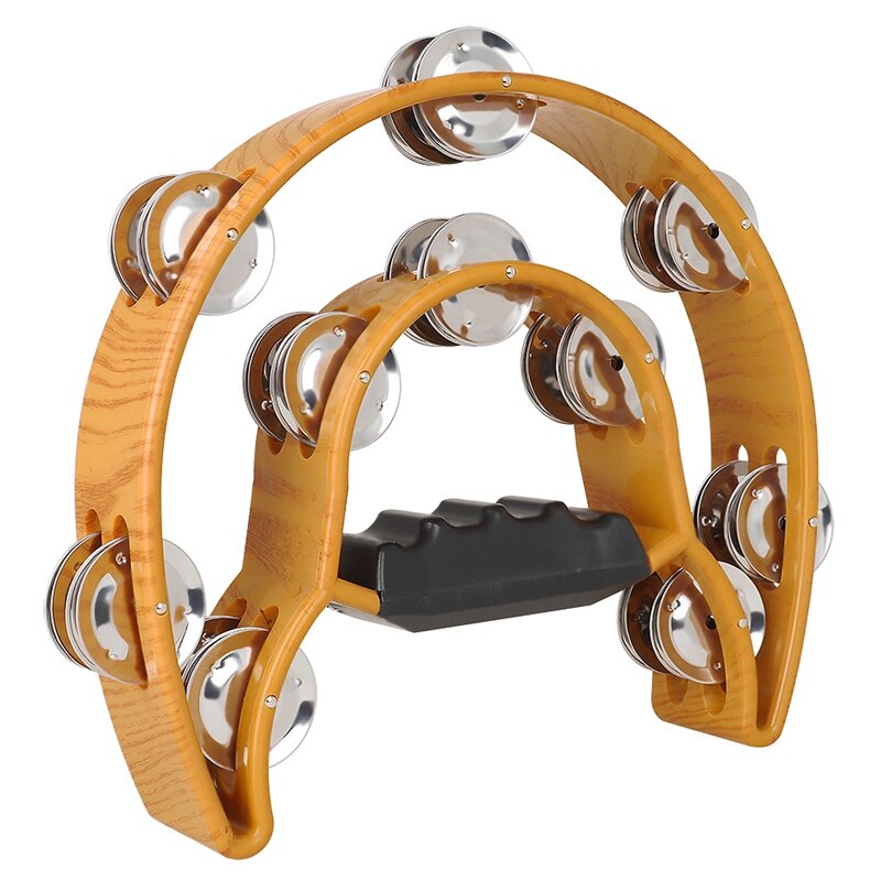 Håndholdt tamburin abs tromleklokke dobbeltrækker rangle percussion musikalsk uddannelsesinstrument: Default Title