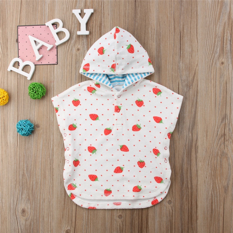 Zomer Kids Baby Meisje Jongen Hooded Gewaden Unisex Kind Losse Korte Mouw Poncho Zwemmen Strand Badjas Dier Gedrukte Robe 1-6Y