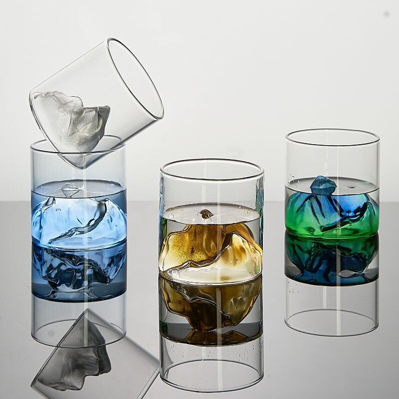 Vaso de cristal japonés 3D para Whisky de montaña, vaso de Whisky antiguo, Whisky Rock, vaso de Vodka, vaso de vino