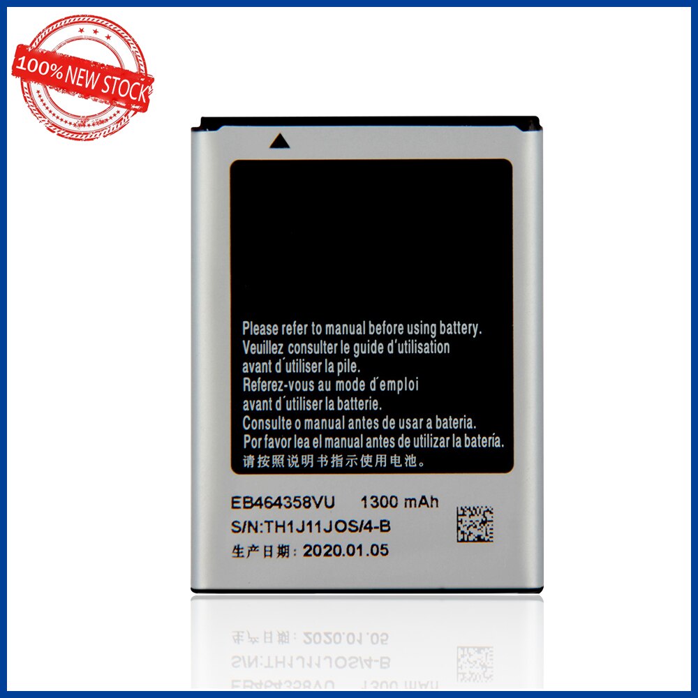 100% Original 1300mAh EB464358VU batería para Galaxy S7500 S6102E S6802 S6818U S6358 S6500D S6812I GT-S6358 GT-S6310 teléfono