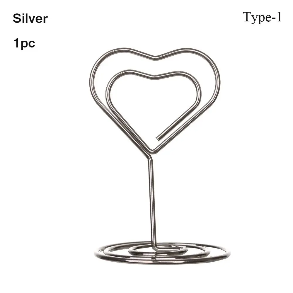 Metalen Kaarthouder Bruiloft Feest Desktop Decoratie Plaats Kaarthouder Hartvorm Fotoclip Tafel Nummer Standhouder: Blauw