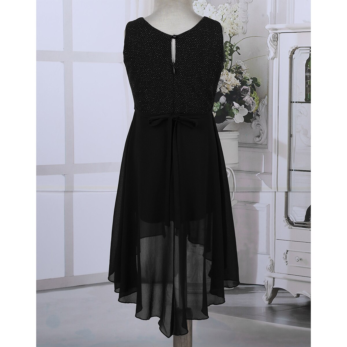 Chictry børn teenagere ærmeløs glitrende rhinestone chiffon piger fødselsdag bal fest balsal kjole social dans kostume