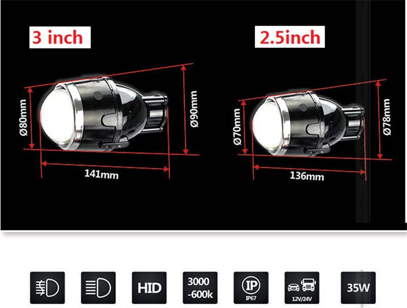 2,5 zoll 3 Zoll Bi-Xenon Projektor Objektiv Nebel Lampe Fahren Lichter Super Helle für autos