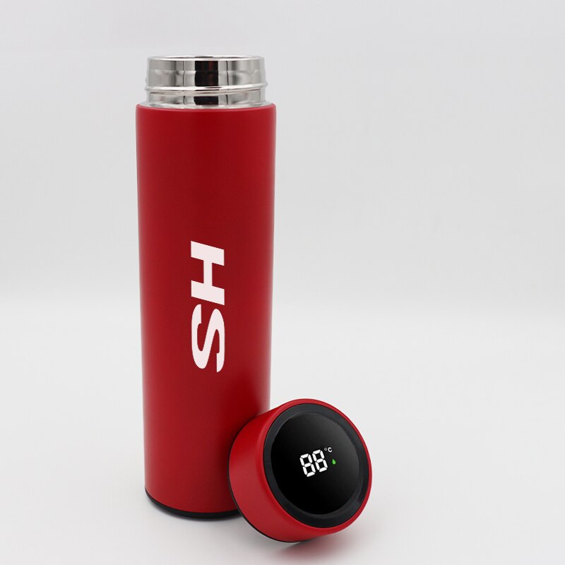500ml inteligentny wyświetlacz cyfrowy dotyk samochodu temperatury termos ze stali nierdzewnej dla MG HS akcesoria samochodowe: czerwony