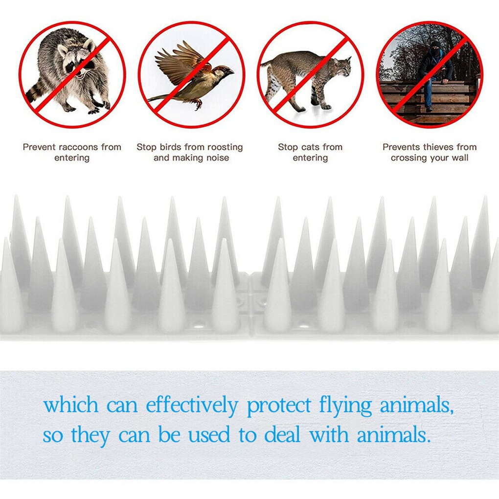 Pinchos de pared para vallas de jardín, repelente de animales y gatos, disuasorio de plástico antirrobo para vallas de jardín, pinchos de PP, repelente de perros, 10 Uds.