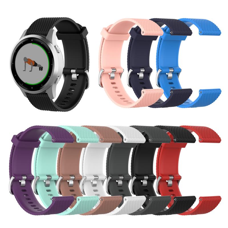 10 Colors 18MM Silicone Strap For Garmin Vivoactive 4S Smart Watch Strap Texture Sport Watch band Replacement Band Bracelet TSFH