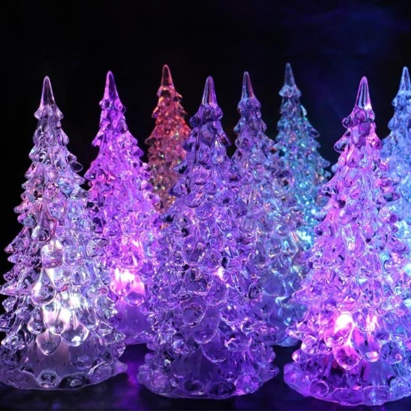 Kerstboom Kleurrijke Veranderende Led Desk Tafellamp Light Met Zeven Kleuren Romantische (Size:12 Cm X 5.5 Cm)