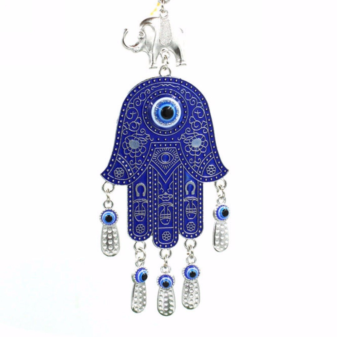 Turkish Blue Evil Eye Hamsa Hand Amulet Wall Protection Hanging Cars Home Decor