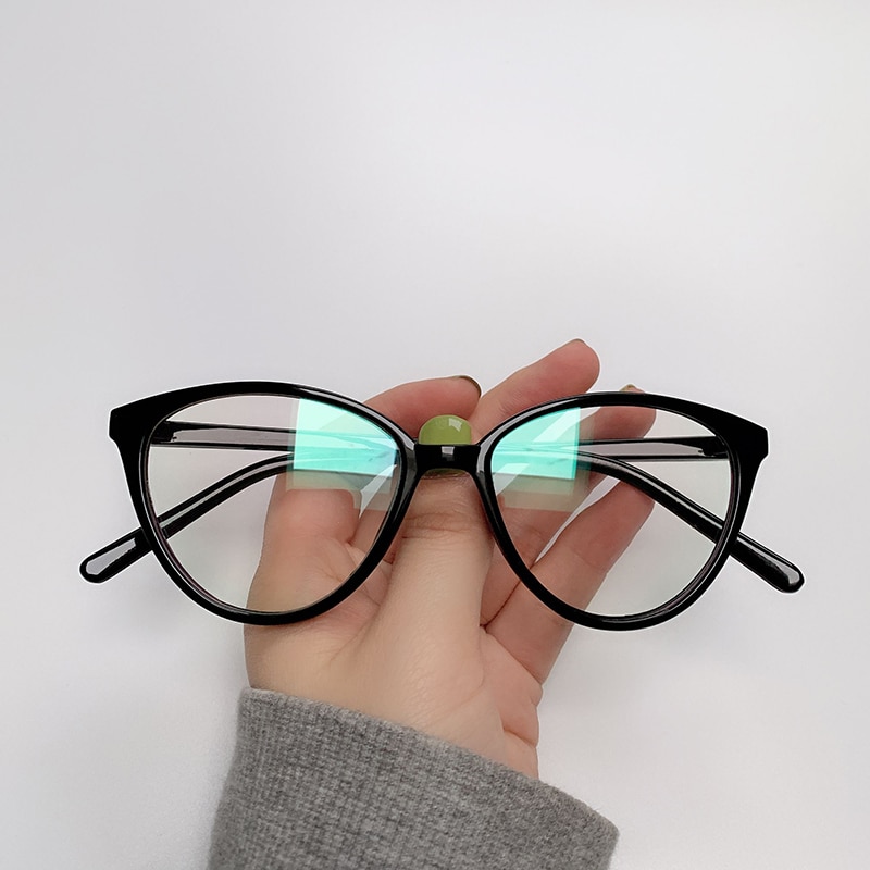 Retro vintage kvinnors glasögonram kvinnliga klar linsmärke optiska glasögon damer flickor nörd svart röd fest