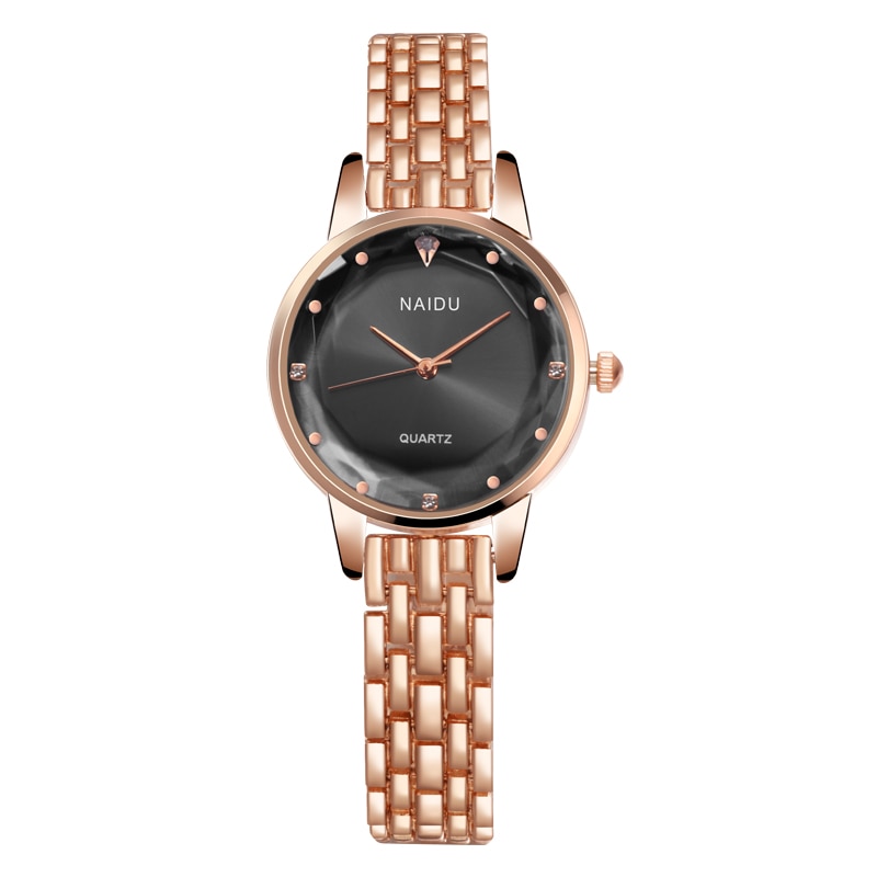 Women Watches Ladies Bracelet Watch quartz NAIDU Rose gold dress wristwatch casual relogio feminino reloj mujer kol saati: black