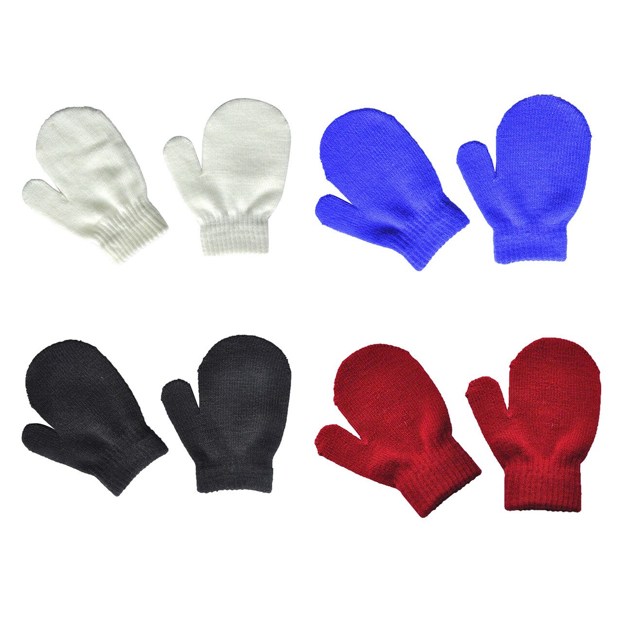 4 paires hiver solide gants infantile bébé mignon tricot moufles filles chaudes garçons d'hiver gants bébé accessoires: G