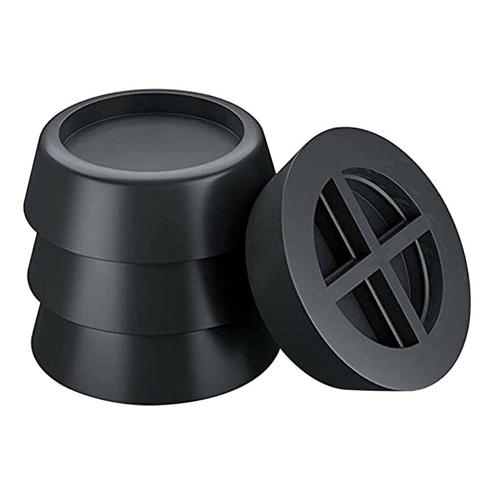 4 stk vaskemaskine anti-vibrationsdæmpende beskyttelsesmåtte skridsikker fodpude tørretumbler hjem tsh shop: Sort