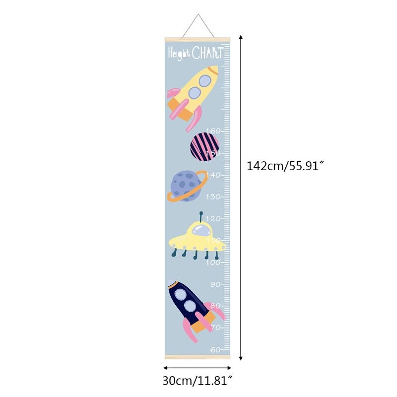 Tegneserie tre lerret baby låve måle høyde linjal låve vekst diagram rom vegg hengende hjem dekorasjon