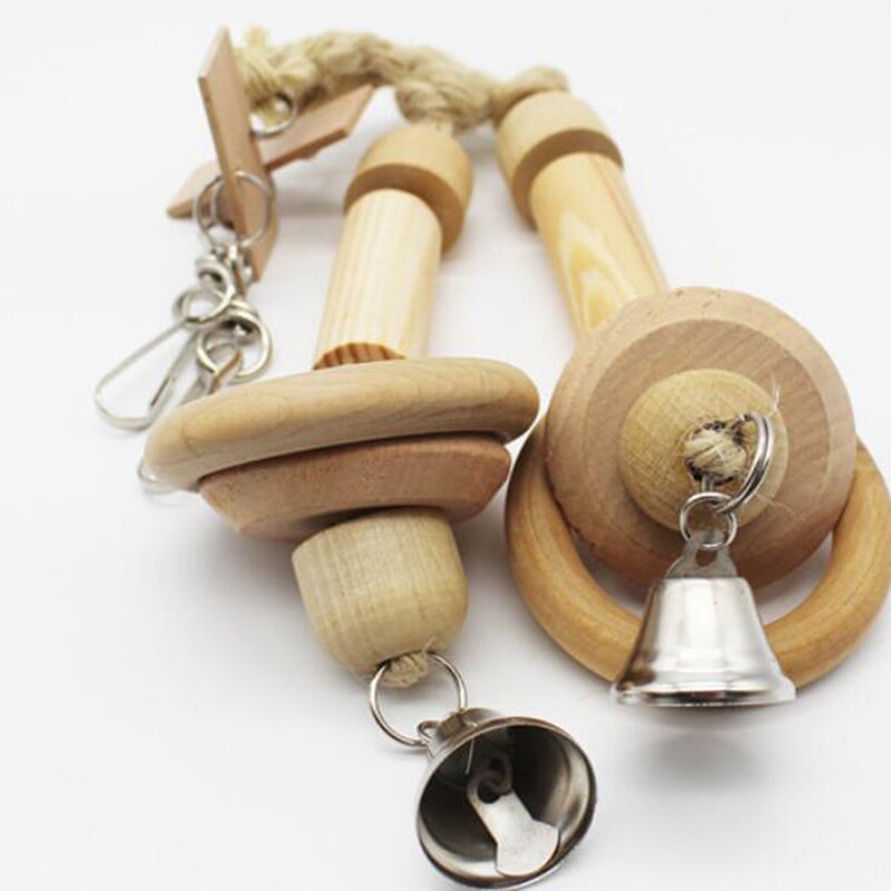 Natural Wood Bird Parrot Bird Cage Ladder Climbing Ladder Station Bar Bird Training Tool Bird Cage Accessories: Default Title