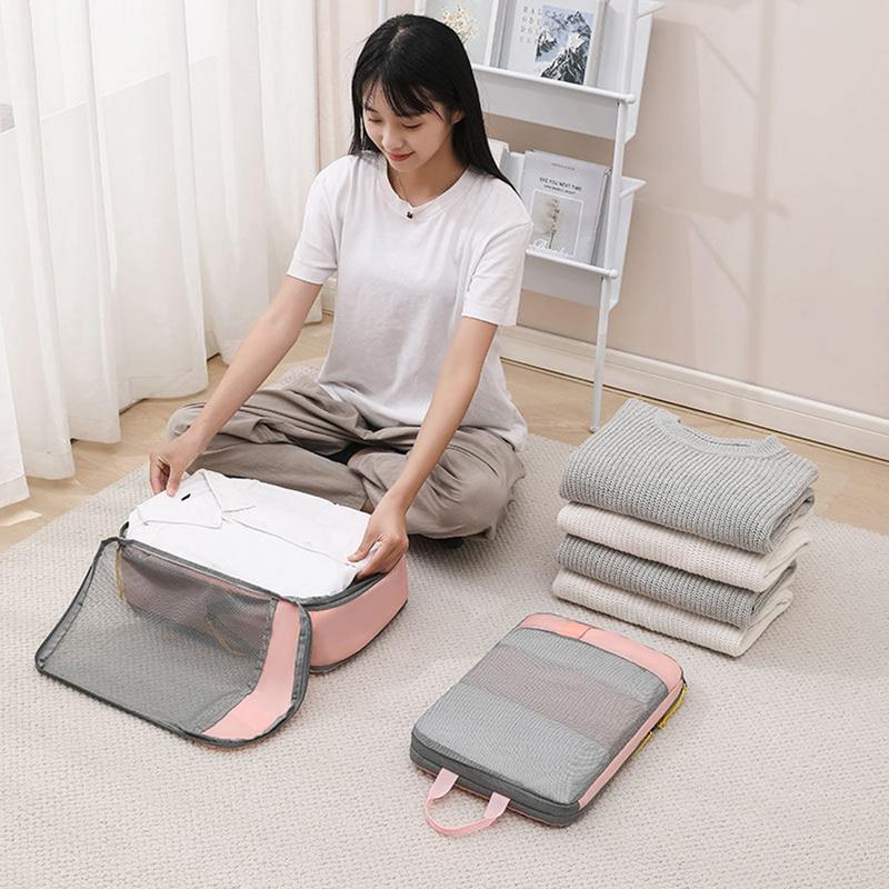 Kompressionsbeutel zur Aufbewahrung, platzsparende Tasche zum Bewegen, selbstkomprimierendes , Aufbewahrungstaschen für Kleidung für große Steppdecken, Pullover