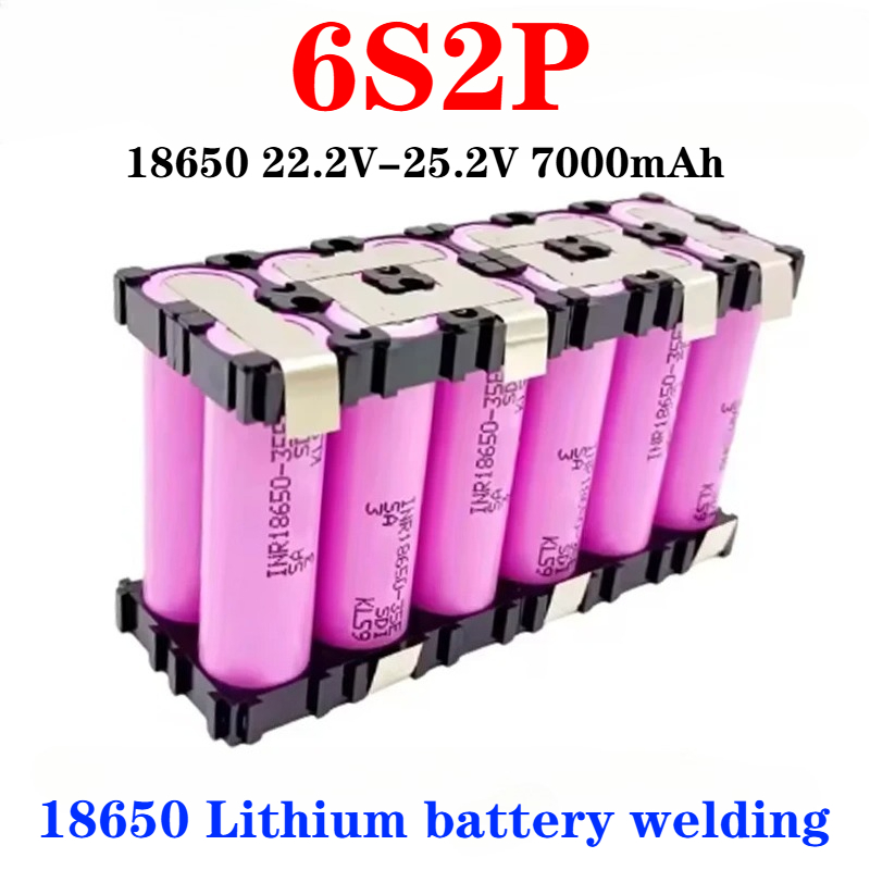 Paquete de batería de litio 18650 18650-35e personalizado 7,4 V ~ 25,2 V 3500MAH/7000MAH 2S1P 2S2P 3S1P 3S2P-6S1P 6S2P soldadura de batería 6S2P: Transparente