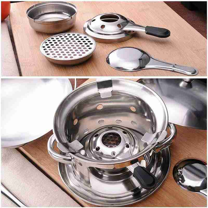 Alcohol Stove Set Outdoor Picnic Camping Stainless Steel Portable Alcohol Stove Fuel Furnace With Handle