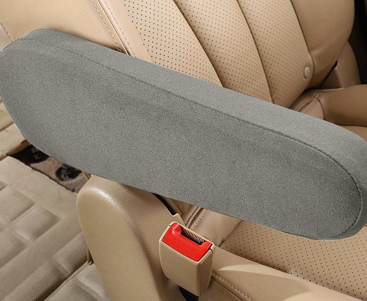 1pc elastisk stof og elastisk båndbeskyttelse, slidstærkt komplet sæt armlænsbetræk til bilen: Grå