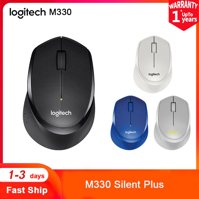 Logitech m330 silencioso plus, mouse sem fio usb 2.4ghz, mouse óptico de navegação 1000dpi para escritório pc e laptop